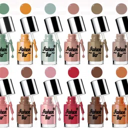 fashion bar New HD Shine Pastel Color Nail Polish Combo Set Emerald, Yellow, Dolphin Gray, salmon, Van Dyke, Taupe, Pink, russet, Old Rose, Ruby, Hickory, Bronge-picture-13