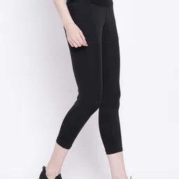 clovia Solid Women Black Tights image 4