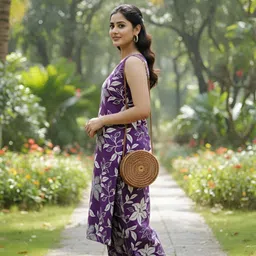 beeget fashion Women Cotton Blend Kurta Palazzo Set image 3