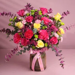 Blush N Bloom In A Golden Vase image 3