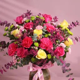 Blush N Bloom In A Golden Vase image 4