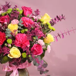 Blush N Bloom In A Golden Vase image 5