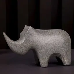 casacraft from pepperfry Abstracta Grey Rhino Resin Artifact (Grey) image 3
