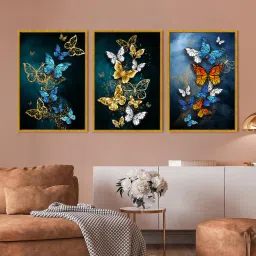 art street Abstract Canvas Color Butterfly Art Painting Framed Wall Art Prints,Canvas Print Abstract Wall Art image 1