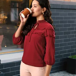 AND Women Tie-Up Neck Ruffled Top-picture-17