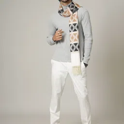 HANDICRAFT PALACE Men Orange Self-Design Wool Muffler image 3