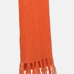 Monte Carlo Men Orange Coloured Solid Wool Knitted Muffler image 4