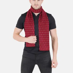 MUFFLY Men Red Printed Reversible Woolen & Acrylic Mufflers image 4