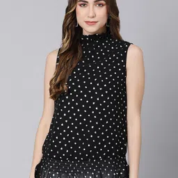 Oxolloxo Black Print Ruffles Top-picture-20