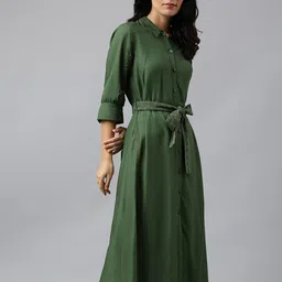 W Green A-Line Midi Dress image 2