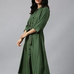 W Green A-Line Midi Dress image 3