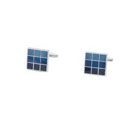 The Tie Hub Men Silver-Toned & Blue Cufflink-picture-1