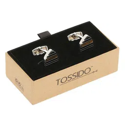 Tossido Men Printed Brass Metal Premium Geometric Cufflink image 3