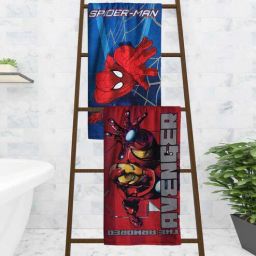 Marvel Avengers & Blue Spiderman Kids 350 GSM Bath Towel (Set of 2) by Athom Living-picture-22
