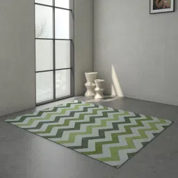 jaipur rugs Green Geometrical Wool and Viscose 5 ft X 8 ft Rectangle Flat Weaves-picture-17