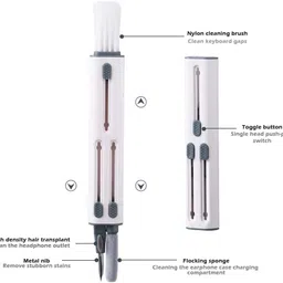 Augen Cleaning Pen for Air-pods Soft Brush Cleaner Tools Kit for Mobiles, Laptops, Computers, Gaming image 4