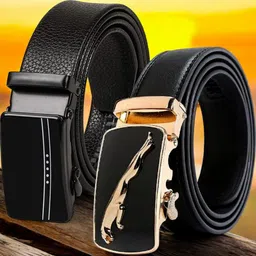Men Formal Black Artificial Leather Belt-image-14