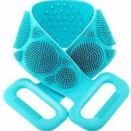 sonani enterprise Silicone Body Brush, Easy to Clean, Lathers Well, Eco Friendly, Bath Belt Exfoliating Long Silicone Body Back Scrubber(Blue) Silicone Body Brush, Easy to Clean, Lathers Well, Eco Friendly, Bath Belt Exfoliating Long Silicone Body Back Scrubber(Blue) Massager (Blue)-picture-21