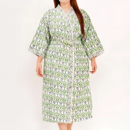 Green Free Size Bath Robe-image-3