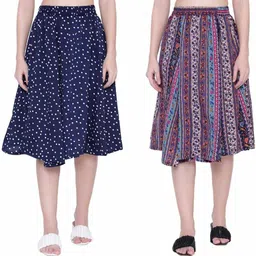manat diva Women Printed A-line Multicolor Skirt-picture-22