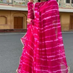 djcm fashion hub Printed Georgette Stitched Anarkali Gown image 2