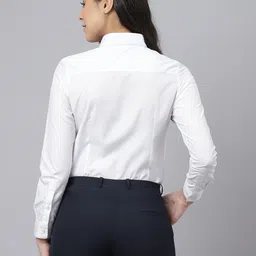 english navy Women Regular Fit Solid Spread Collar Casual Shirt image 2