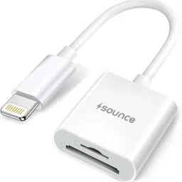 sounce 2 in 1 Lightning to SD TF Card Reader Adapter for iPhone, iPad Dual Card Slot Card Reader-picture-27