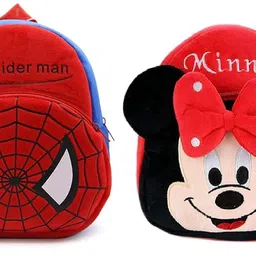 samayra SM Combo Kids School Bag Spider Red & Minnie Red Down Lunch Bag-picture-21
