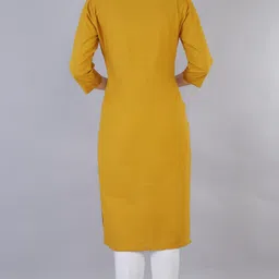 rimeline fashion Women Solid Pure Cotton Straight Kurta image 2