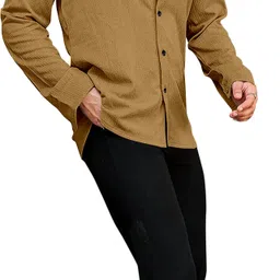 khushi creation Men Regular Fit Solid Spread Collar Casual Shirt image 4