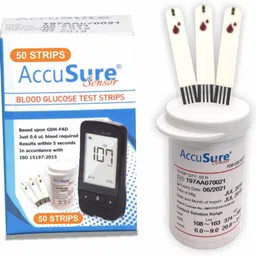 AccuSure Sensor Glucometer Test Strips, Pack of 1 | 50 Glucometer Strips 50 Glucometer Strips-picture-10