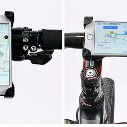 frackson Black 360 Rotation Universal Bike Motorcycle Cycle Bicycle Mount Holder for Phone Mobile Handlebar Mobile Phone Holder Cradle Clamp Bike Mobile Holder image 5