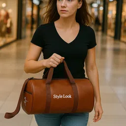 25 L Gym Duffel Bag - Style Look Gym Duffel Bag | Waterproof Faux Leather Fitness Bag - Brown-image-45