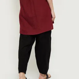 max Women Regular Fit Black Pure Cotton Trousers image 2