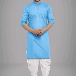 trust ous Men Cotton Blend Kurta Dhoti Set-picture-24