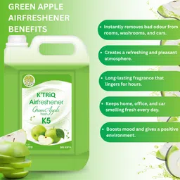 k'triq Green Apple Air Freshener, Instant Odour Removal, Fruity Scent Refill image 2