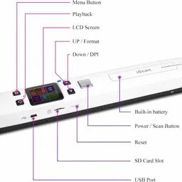 microware iScan 1050 DPI Portable Scanner Wireless Wifi Double Support TF Card Max up to 32GB Photo JPG PDF Receipts Books A4 Document Cordless Portable Scanner image 3