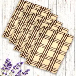 athom living Yellow Cotton Checkered 215 GSM Bath Towels Pack of 5-picture-37