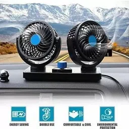 balagi Double Headed Fan Power Wind Two Speed All Round Adjustment Energy Saving Car Interior Fan image 2