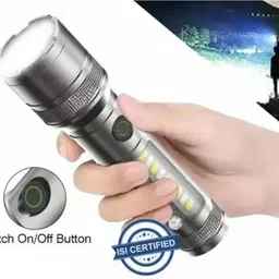 zeno volt m15 Rechargeable Zoomable LED Torch | 5 Modes Flashlight Compact Metal Body Torch-picture-18