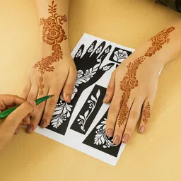 natureway Mehndi Stencil Set for Hands Temporary Tattoo Kit image 5