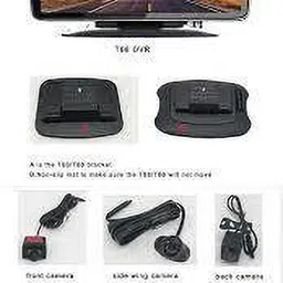 orlov 360° 4 Channel Dashboard Camera Full HD 12" IPS Touch Mirror Screen Dash Reverse Assist Camera System image 3