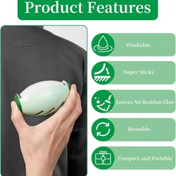 entinostik Reusable Washable Lint Roller, Mini Travel Size cloths hair Sticky Gel Roller image 3