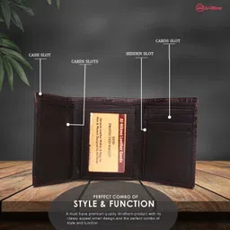 al-hikma Men Evening/Party Brown Genuine Leather Wallet image 1