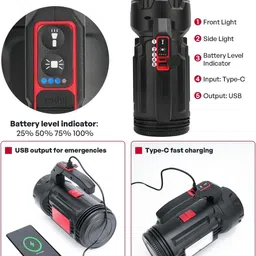 smb enterprises LED Rechargeable Spotlight Flashlight with Tool Kit Vehicle Tool Kit image 4