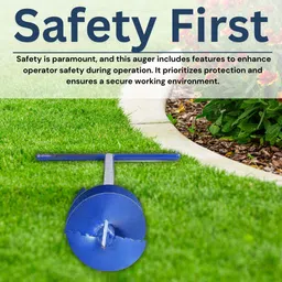 krufe Heavy Duty Post Hole Hand Auger (Dual Blade, Blue) Garden Tool Kit image 3