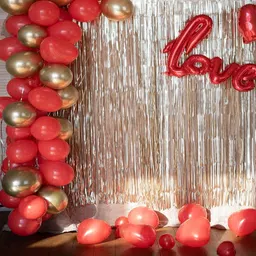 r g accessories Solid Cherry Red Balloons, Happy Birthday Banner Decoration Kit Pack Of 41 Balloon image 5