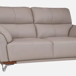 durian Perry Leather 2 Seater In Grey Colour image 3
