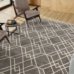 Brown Geometric Wool 4 ft x 6 ft Hand Tufted Carpet by Saraswati Global-picture-27