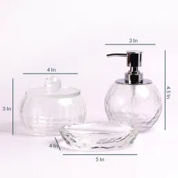 Counter Top Bathroom Accessories in Glass, Set of 3 by Foyer image 3